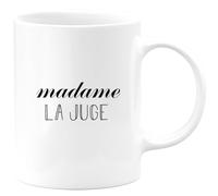 quotedazur Café-Croissant - Mug Personnalisé Tasse Cadeau Noël Madame La Juge - Blanc/Céramique