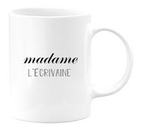 quotedazur Café-Croissant - Mug Personnalisé Tasse Cadeau Noël Madame L'Ecrivaine - Blanc/Céramique