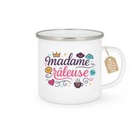 quotedazur Café-Croissant - Mug Personnalisé Tasse Cadeau Noël Madame Râleuse - Blanc/Emaillé