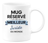 quotedazur Café-Croissant - Mug Personnalisé Tasse Cadeau Noël Mug Réservé Au Meilleur Juriste Du Monde - Blanc/Céramique