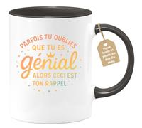 quotedazur Café-Croissant - Mug Personnalisé Tasse Cadeau Noël Parfais Tu Oublies Que Tu Es Génial Alors Ceci Est Ton Rappel - Noir/Céramique