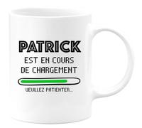 quotedazur Café-Croissant - Mug Personnalisé Tasse Cadeau Noël Patrick Est En Cours De Chargement Veuillez Patienter - Blanc/Céramique