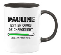 quotedazur Café-Croissant - Mug Personnalisé Tasse Cadeau Noël Pauline Est En Cours De Chargement Veuillez Patienter - Noir/Céramique