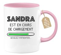 quotedazur Café-Croissant - Mug Personnalisé Tasse Cadeau Noël Sandra Est En Cours De Chargement Veuillez Patienter - Rose/Céramique