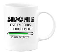quotedazur Café-Croissant - Mug Personnalisé Tasse Cadeau Noël Sidonie Est En Cours De Chargement Veuillez Patienter - Blanc/Céramique