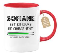 quotedazur Café-Croissant - Mug Personnalisé Tasse Cadeau Noël Sofiane Est En Cours De Chargement Veuillez Patienter - Rouge/Céramique