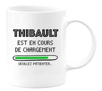 quotedazur Café-Croissant - Mug Personnalisé Tasse Cadeau Noël Thibault Est En Cours De Chargement Veuillez Patienter - Blanc/Céramique