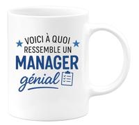 quotedazur Café-Croissant - Mug Personnalisé Tasse Cadeau Noël Voici À Quoi Ressemble Un Manager Génial - Blanc/Céramique