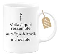 quotedazur Café-Croissant - Mug Personnalisé Tasse Cadeau Noël Voilà À Quoi Ressemble Un Collègue De Travail Incroyable - Blanc/Céramique
