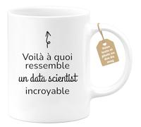 quotedazur Café-Croissant - Mug Personnalisé Tasse Cadeau Noël Voilà À Quoi Ressemble Un Data Scientist Incroyable - Blanc/Céramique