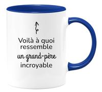 quotedazur Café-Croissant - Mug Personnalisé Tasse Cadeau Noël Voilà À Quoi Ressemble Un Grand-Père Incroyable - Bleu/Céramique