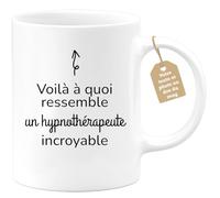 quotedazur Café-Croissant - Mug Personnalisé Tasse Cadeau Noël Voilà À Quoi Ressemble Un Hypnothérapeute Incroyable - Blanc/Céramique