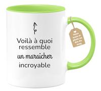 quotedazur Café-Croissant - Mug Personnalisé Tasse Cadeau Noël Voilà À Quoi Ressemble Un Maraicher Incroyable - Vert/Céramique