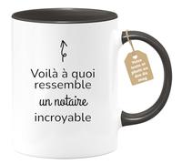 quotedazur Café-Croissant - Mug Personnalisé Tasse Cadeau Noël Voilà À Quoi Ressemble Un Notaire Incroyable - Noir/Céramique
