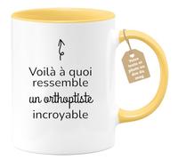 quotedazur Café-Croissant - Mug Personnalisé Tasse Cadeau Noël Voilà À Quoi Ressemble Un Orthoptiste Incroyable - Jaune/Céramique