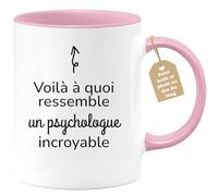 quotedazur Café-Croissant - Mug Personnalisé Tasse Cadeau Noël Voilà À Quoi Ressemble Un Psychologue Incroyable - Rose/Céramique