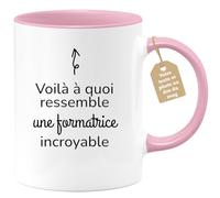quotedazur Café-Croissant - Mug Personnalisé Tasse Cadeau Noël Voilà À Quoi Ressemble Une Formatrice Incroyable - Rose/Céramique