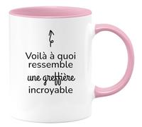 quotedazur Café-Croissant - Mug Personnalisé Tasse Cadeau Noël Voilà À Quoi Ressemble Une Greffière Incroyable - Rose/Céramique