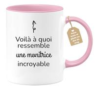 quotedazur Café-Croissant - Mug Personnalisé Tasse Cadeau Noël Voilà À Quoi Ressemble Une Monitrice Incroyable - Rose/Céramique