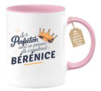 quotedazur Café-Croissant - Mug Personnalisé Tasse Cadeau Si La Perfection Avait Un Prénom Noël Elle S'Appellerait Bérénice - Rose/Céramique