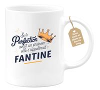 quotedazur Café-Croissant - Mug Personnalisé Tasse Cadeau Si La Perfection Avait Un Prénom Noël Elle S'Appellerait Fantine - Blanc/Céramique
