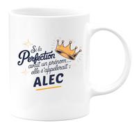 quotedazur Café-Croissant - Mug Personnalisé Tasse Cadeau Si La Perfection Avait Un Prénom Noël Elle S'Appellerait Alec - Vert/Céramique