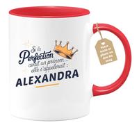 quotedazur Café-Croissant - Mug Personnalisé Tasse Cadeau Si La Perfection Avait Un Prénom Noël Elle S'Appellerait Alexandra - Rouge/Céramique
