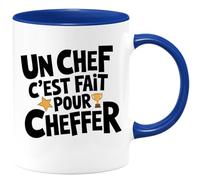 quotedazur Café-Croissant - Mug Personnalisé Tasse Cadeau Un Chef C'Est Fait Pour Noël Cheffer - Blanc/Céramique