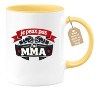 quotedazur Café-Croissant - Mug Personnalisé - Tasse Je Peux Pas J’ai Mma - Cadeau Homme - Jaune/céramique