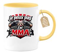 quotedazur Café-Croissant - Mug Personnalisé - Tasse Je Peux Pas J’ai Mma - Cadeau Homme - Jaune/céramique