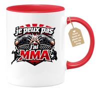 quotedazur Café-Croissant - Mug Personnalisé - Tasse Je Peux Pas J’ai Mma - Cadeau Homme - Rouge/céramique