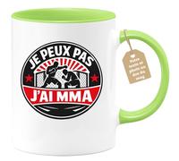 quotedazur Café-Croissant - Mug Personnalisé - Tasse Je Peux Pas J’ai Mma - Cadeau Homme - Vert/céramique