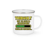 quotedazur Café-Croissant - Mug Personnalisé Thibault En Cours De Chargement, Veuillez Patienter... Cadeau Tasse Pour Noël Homme Et Pratique - Blanc/Émaillé