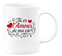 quotedazur Café-Croissant - Mug Personnalisé Tu Es L'Amour De Ma Vie Déclaration D'Amour Sincère Et Touchante Cadeau Romantique Tasse Amour Pour Noël Femme Fidèle Tendre - Blanc/Céramique