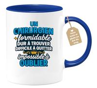 quotedazur Café-Croissant - Mug Personnalisé Un Chirurgien Formidable, Dur À Trouver, Difficile Quitter, Impossible Oublier Cadeau Tasse Pour Noël Et Mémorable - Bleu/Céramique