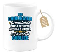 quotedazur Café-Croissant - Mug Personnalisé Un Chirurgien Formidable, Dur À Trouver, Difficile Quitter, Impossible Oublier Cadeau Tasse Pour Noël Et Mémorable - Blanc/Céramique
