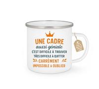 quotedazur Café-Croissant - Mug Personnalisé Une Cadre Aussi Géniale, Difficile À Trouver, Quitter, Impossible Oublier Cadeau Parfaite Tasse Pour Noël Exceptionnelle - Blanc/Émaillé