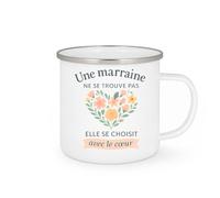 quotedazur Café-Croissant - Mug Personnalisé Une Marraine Ne Se Trouve Pas, Elle Choisit Avec Le Cœur, Cadeau Tasse Pour Noël Un Lien Et Sincère - Blanc/Émaillé