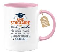 quotedazur Café-Croissant - Mug Personnalisé Une Stagiaire Géniale, Difficile À Trouver, Impossible Oublier Cadeau Tasse Parfaite Pour Noël - Rose/Céramique