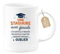 quotedazur Café-Croissant - Mug Personnalisé Une Stagiaire Géniale, Difficile À Trouver, Impossible Oublier Cadeau Tasse Parfaite Pour Noël - Blanc/Céramique