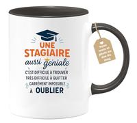 quotedazur Café-Croissant - Mug Personnalisé Une Stagiaire Géniale, Difficile À Trouver, Impossible Oublier Cadeau Tasse Parfaite Pour Noël - Noir/Céramique