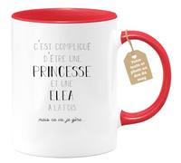 quotedazur Café-Croissant - Mug Prénom Elea Compliqué D'Être Une Princesse Et Une Elea Mais Ca Va Je Gère - Cadeau Noël Prénom Tasse - Rouge/Céramique