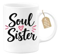 quotedazur Café-Croissant - Mug Soul Sister - Blanc/Céramique | Mug unique pour célébrer l'amitié spéciale entre femmes.