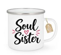 quotedazur Café-Croissant - Mug Soul Sister - Blanc/Emaille | Mug unique pour célébrer l'amitié spéciale entre femmes.