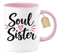 quotedazur Café-Croissant - Mug Soul Sister - Rose/Céramique | Mug unique pour célébrer l'amitié spéciale entre femmes.