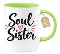 quotedazur Café-Croissant - Mug Soul Sister - Vert/Céramique | Mug unique pour célébrer l'amitié spéciale entre femmes.