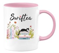 quotedazur Café-Croissant - Mug Swiftea - Cadeau Femme Livre Chanteuse Musique - Rose/céramique