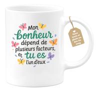 quotedazur Café-Croissant - Mug Tu Es L'un Des Facteurs Essentiels De Mon Bonheur Au Quotidien - Blanc/céramique