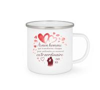 quotedazur - Mug À mon homme qui transforme chaque jour ordinaire en moment extraordinaire - Tasse Cadeau Amour, Saint-Valentin, Couple Homme - Blanc/Emaillé