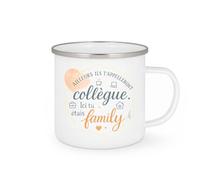 quotedazur - Mug Ailleurs ils t'appelleront collègue. Ici tu étais family - Tasse Cadeau Départ collègue - Blanc/Emaillé